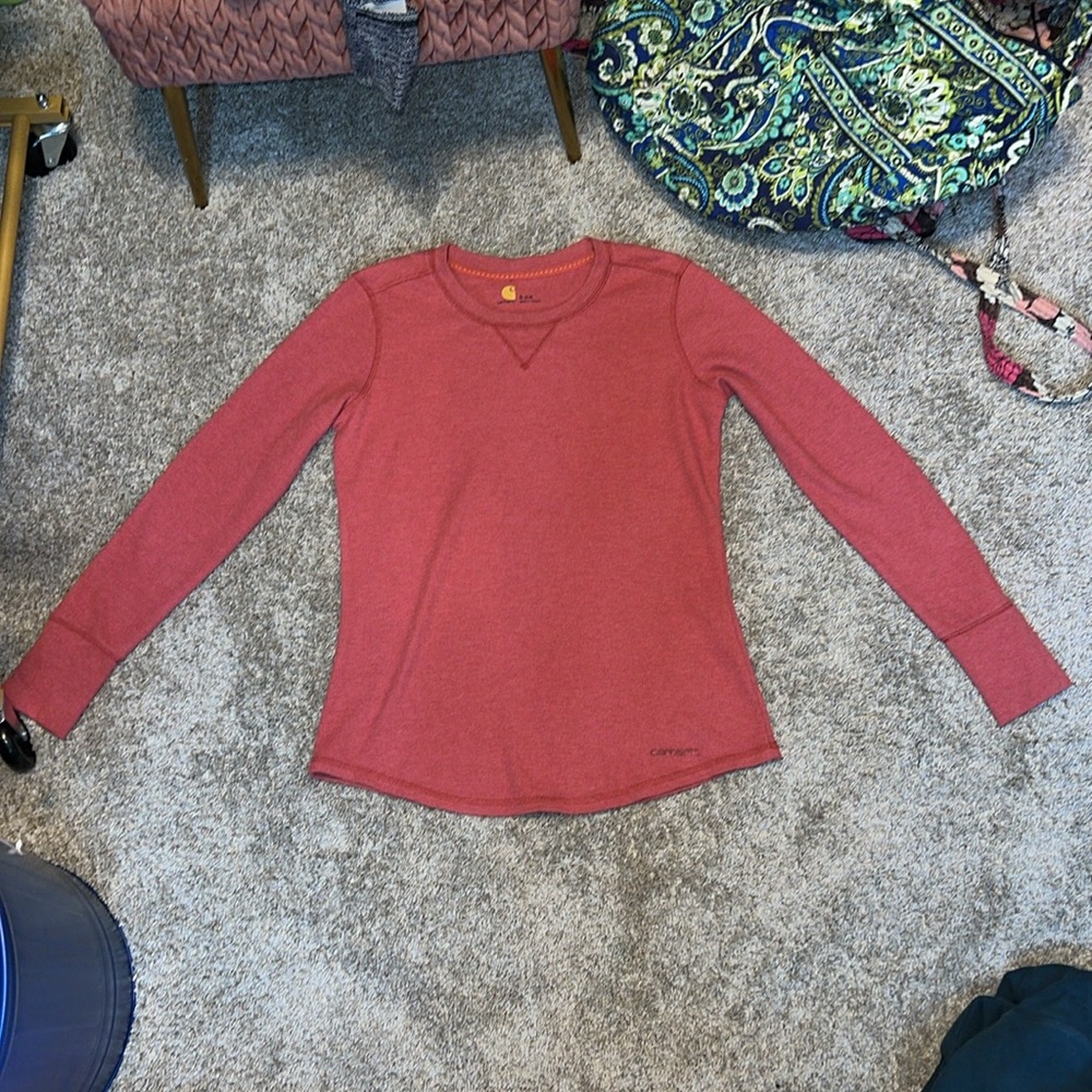 Carhartt Thermal Solid Long Sleeve Pullover Waffle Size Small